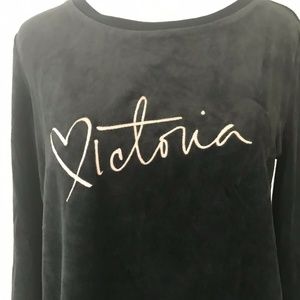 Victoria's Secret Womens Black Velvet Sweatshirt